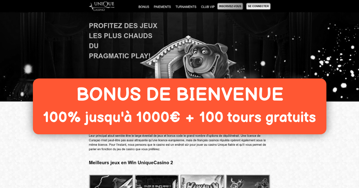 Unique Casino : Meilleurs Slots en Ligne en France